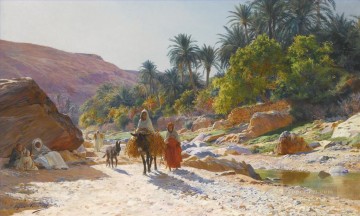 Eugenio Girardet Painting - El Wadi de Bou Saada Eugene Girardet Orientalista